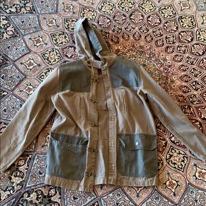 Vintage Green Hooded Jacket (MEDIUM)